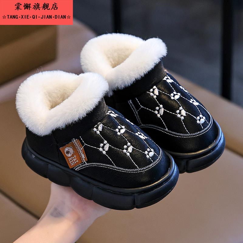 女童雪地靴2025新款冬季儿童棉靴子冬款加绒加厚宝宝棉鞋女孩短靴