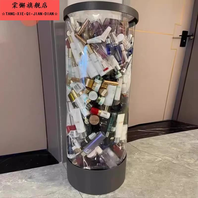 2025新空瓶收纳桶亚克力圆筒护肤品化妆品瓶瓶罐罐储物桶大容量