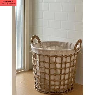 脏衣篮家用脏衣篓藤编高颜值ins风收纳筐大容量浴室壁挂收纳 日式