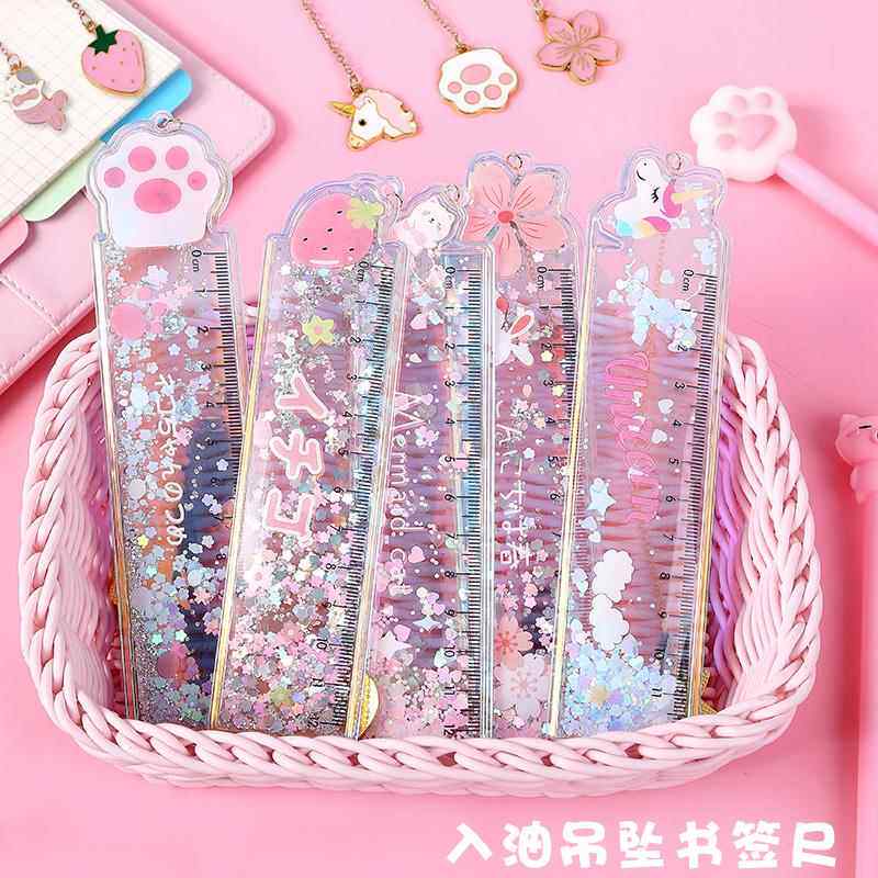 流沙尺子超萌闪亮星空小清新唯美漂亮糖果色可用女生可爱彩色梦幻