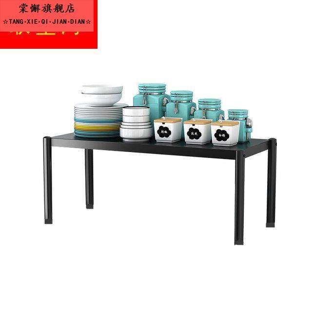 单层不锈碳钢架厨房置地置物架一层台面微波炉架两层支架灶台矮架