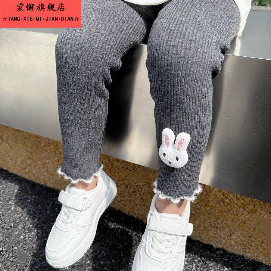 女童打底裤2025秋冬季外穿儿童韩版加绒长裤子女宝宝一体绒保暖裤