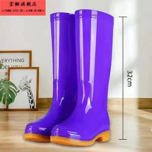 雨靴女夏劳保 高筒女雨鞋 防滑水鞋 雨天外穿防水鞋 中筒成人雨靴胶鞋