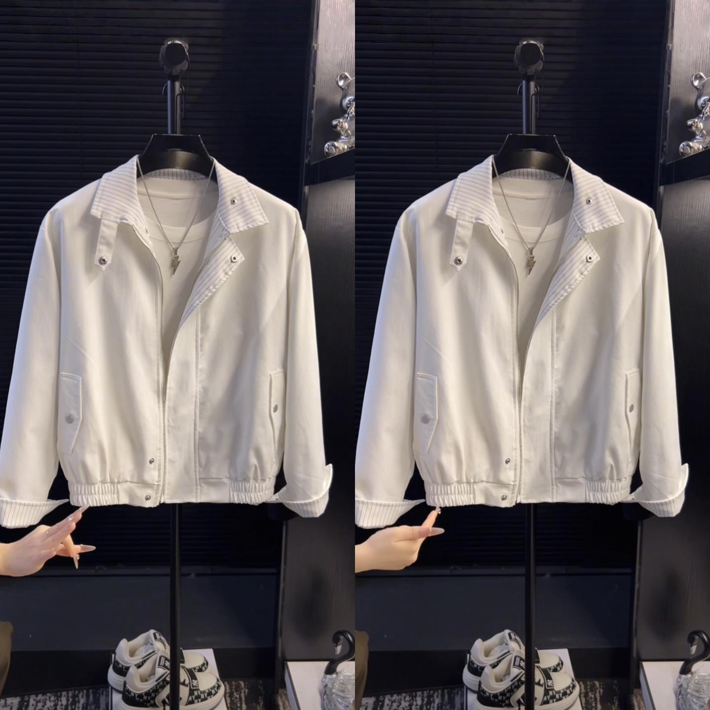 26春季新款帅气百搭个性两面穿韩版舒适透气小众男士翻领夹克外套