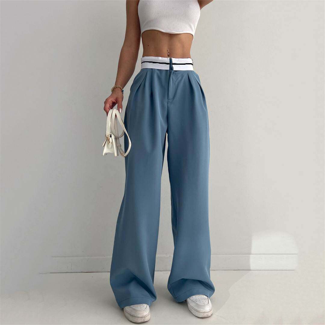 2023 new straight leg pants loose pants women wide leg pants