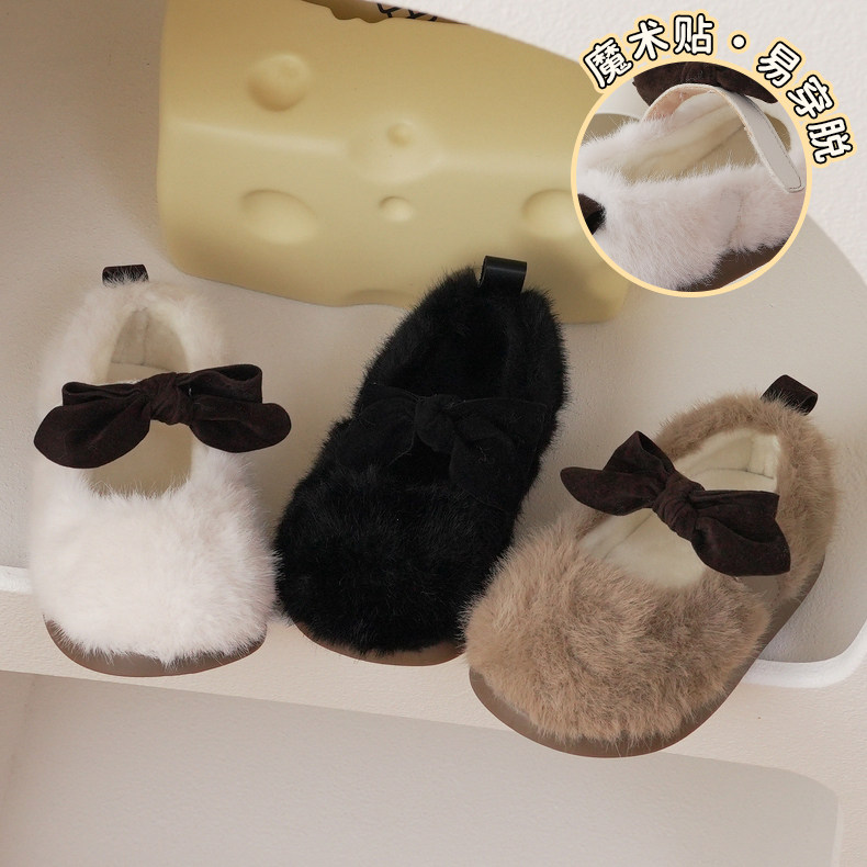 童棉鞋【茸球鞋】秋冬男女小童复古可爱软底加绒239036