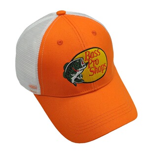 Bass shops鱼刺绣网帽春夏户外遮阳钓鱼鸭舌帽卡车司机帽 pro