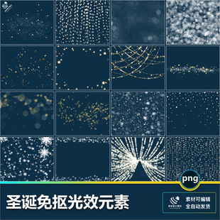 雪花闪光粒子光斑弥散灯光树枝字体装饰摄影ps后期png免抠元素