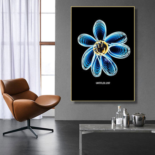 权志龙Bigbang挂画潮流潮牌小雏菊韩国明星GD海报客厅卧室装饰画