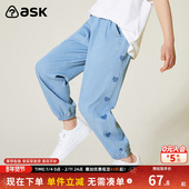 子2025新款 秋装 洋气女孩裤 ask女童春秋裤 子儿童爱心休闲裤