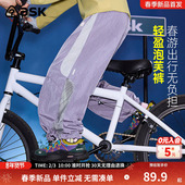 2026春季 新款 ask儿童裤 子女童休闲舒适泡芙裤 中大童宽松长裤