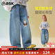 ask儿童弯刀牛仔裤 女童中大童休闲刺绣卡通印花长裤 2026春季 新款