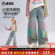 子女童2025春秋季 新款 泼墨彩绘牛仔裤 ask儿童裤 休闲裤