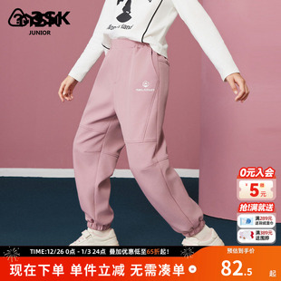 童装 卫裤 女童拼接加绒年冬季 洋气时髦休闲裤 新款 ask