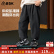 ask儿童裤 男童内里加绒保暖运动休闲裤 子2026春季 新款