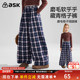 中大童卫裤 ask儿童休闲裤 女童藏青格子裤 长裤 2026春秋季 新款