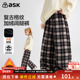 子2026春季 新款 女童复古格纹加绒阔腿裤 ask儿童裤 长裤