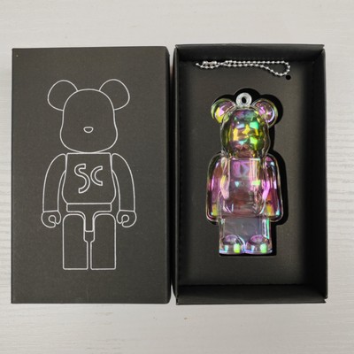 Bearbrick 100%炫彩透明保护壳潮玩积木熊暴力熊玩偶钥匙扣挂件