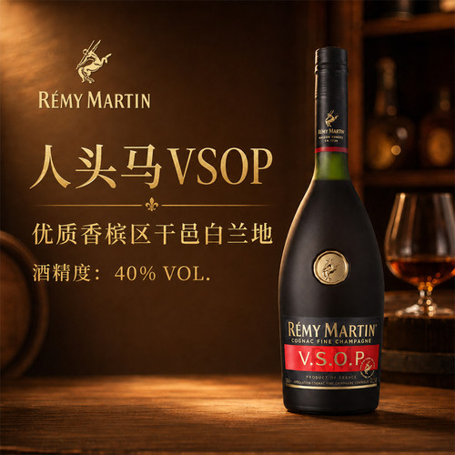 【官方旗舰】人头马VSOP700ml法国优质香槟区干邑白兰地进口洋酒