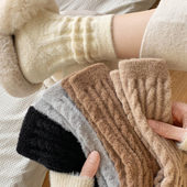 珊瑚绒袜子女款 冬季 加厚睡眠袜居家地板袜澳绒中筒雪地袜诸暨袜业