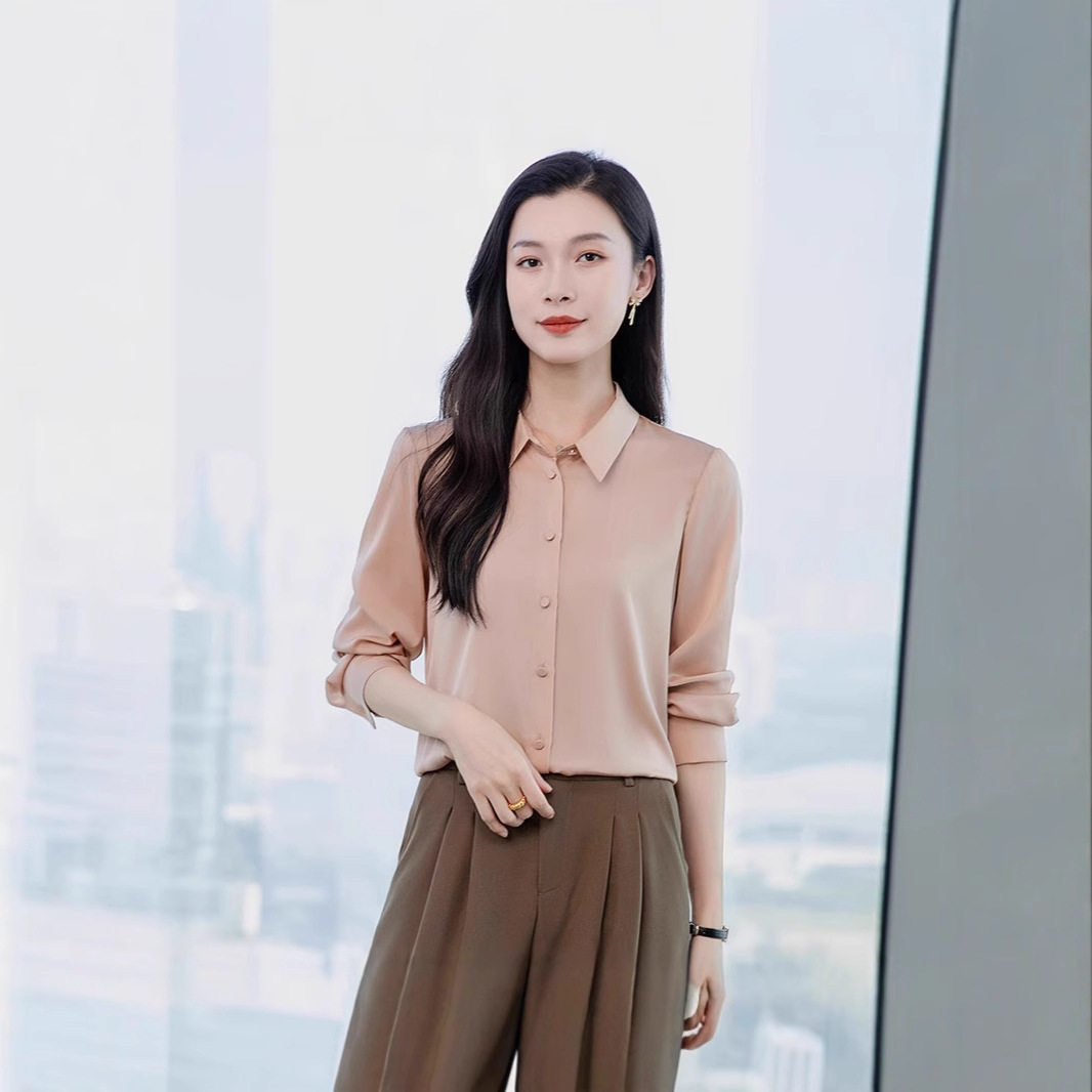 高端真丝衬衫女2026春秋新款通勤职业职装长袖衬衣桑蚕丝气质上衣