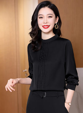 春秋新款真丝衬衫女士衬衣