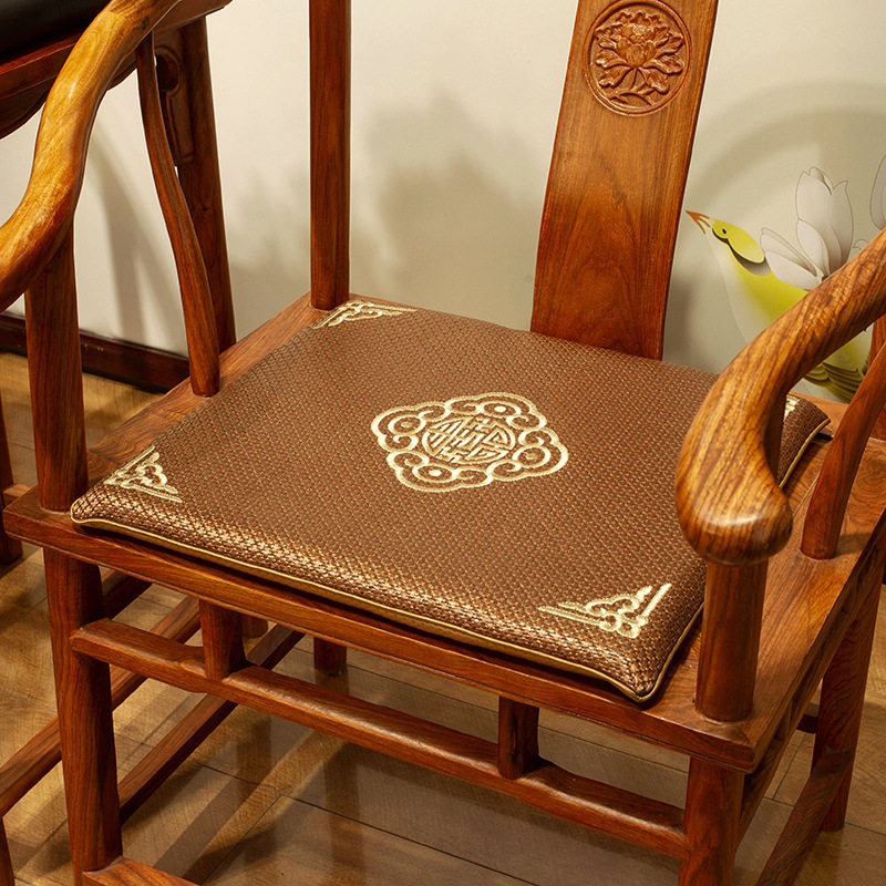 中式红木沙发坐垫夏季凉席藤垫子夏天防滑海绵实木沙发垫家具软垫