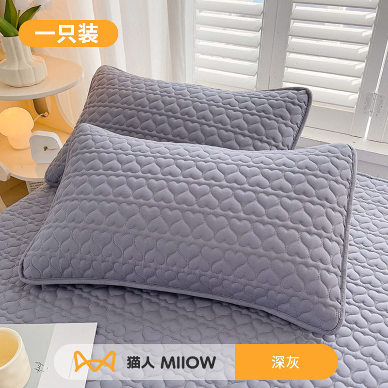 防口水头油夹棉枕头套单个家用一对装整忱头套48cmx74cm2025新款2