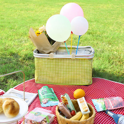 保温野餐篮饭盒袋户外手提菜篮子可折叠加厚购物框冰包保温野餐包