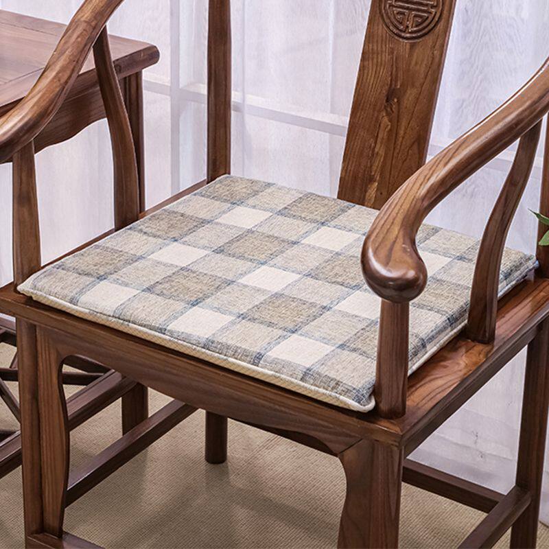 四季坐垫椅垫办公室沙发椅子中式红木圈椅加厚太师椅防滑拆洗垫子