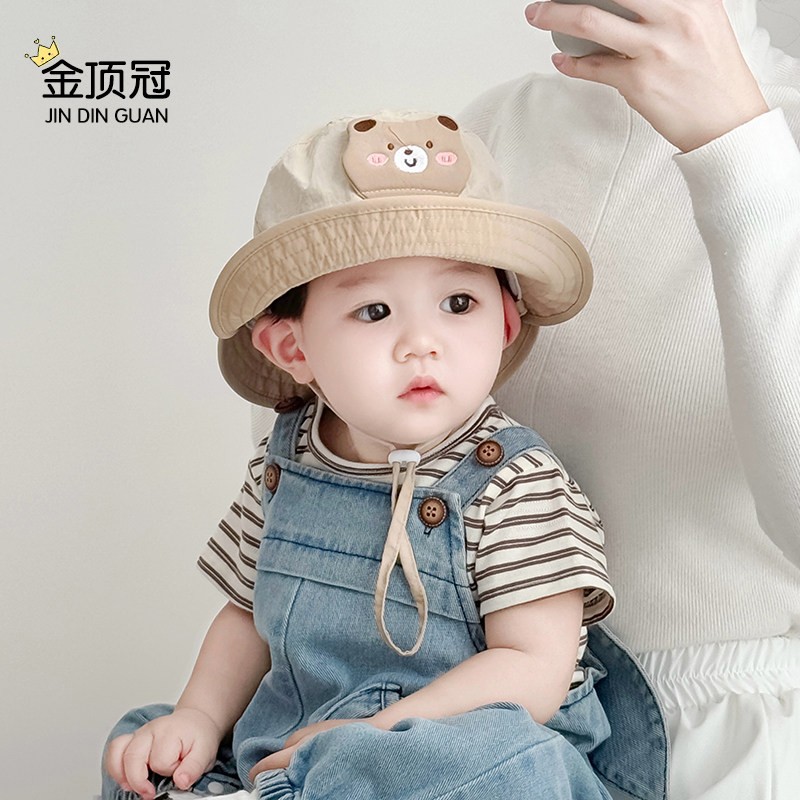 宝宝帽子春夏季遮阳帽婴儿大帽檐太阳帽男女儿童防晒帽披肩渔夫帽
