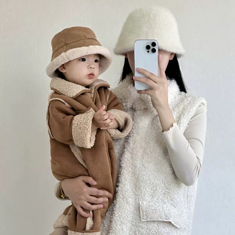 婴儿帽子冬季韩版洋气男宝宝渔夫帽加绒加厚秋冬婴幼儿女小童盆帽