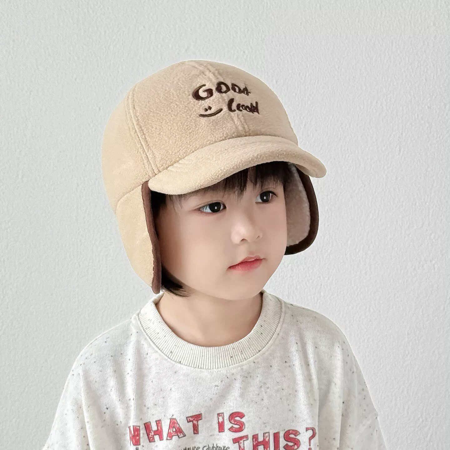 儿童护耳帽子秋冬款男童棒球帽百搭女宝鸭舌帽保暖加厚雷锋帽韩版