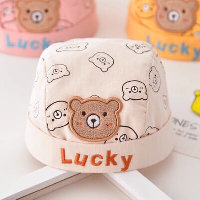 婴儿帽子春秋薄款地主帽新生儿男女宝宝可爱超萌少爷帽小月龄胎帽