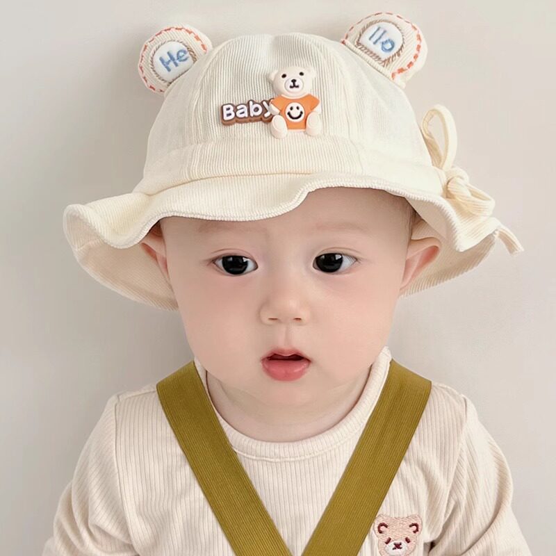 婴儿帽子秋冬款渔夫帽婴幼儿男宝女宝宝小月龄春秋盆帽可调节幼童
