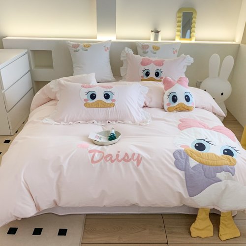 全棉水洗棉四件套卡通贴布绣