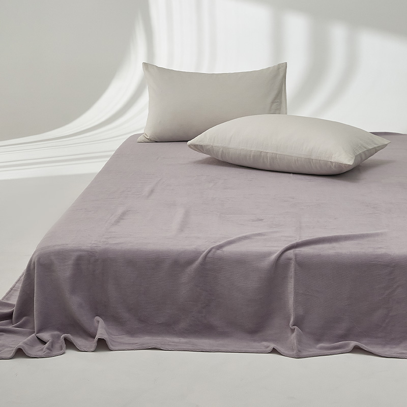 加厚保暖绒床单单品秋冬季简约纯色家用牛奶绒床罩双人被单