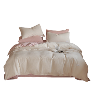 ROLAND LIVE60s全棉AB版华夫格纯棉水洗棉四件套学生宿舍床上用品