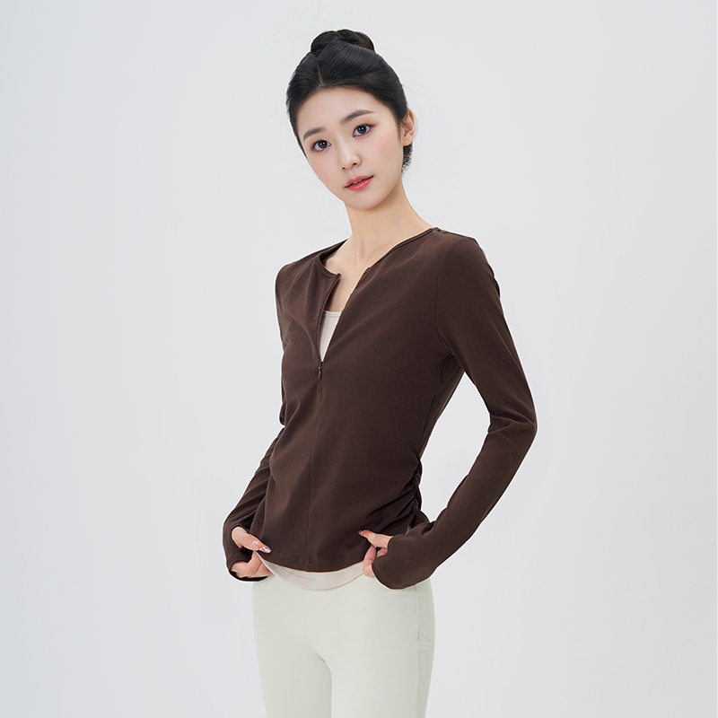 舞蹈服长袖上衣现代舞练功服成人假两件芭蕾服上衣女中国舞形体服