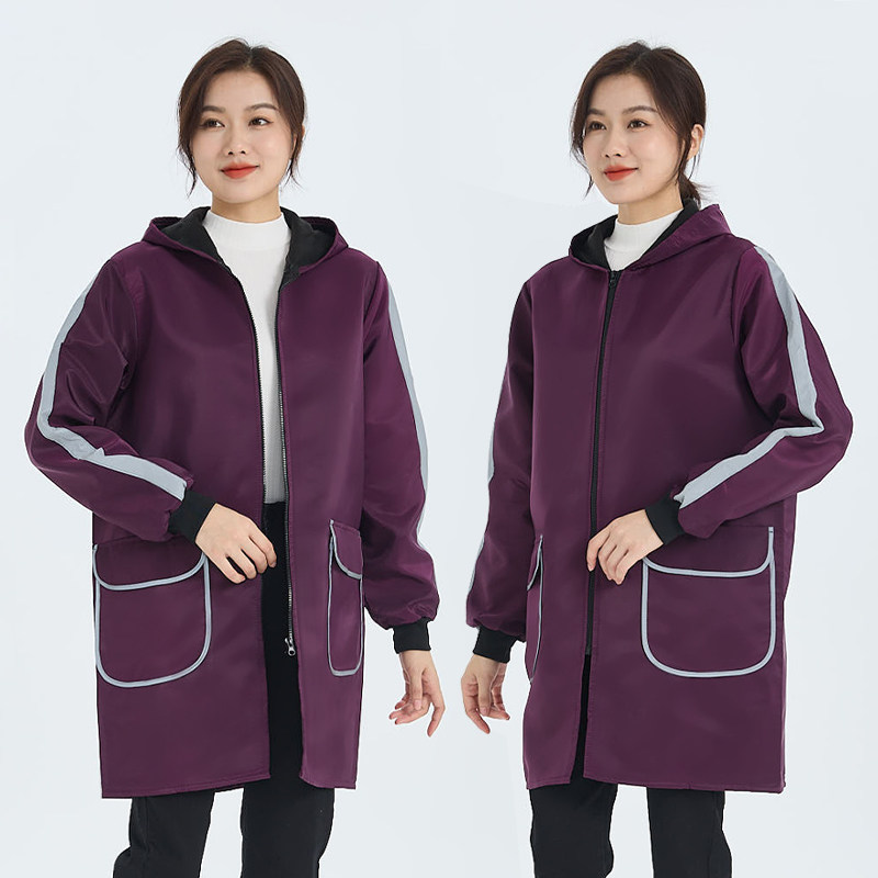 冬季新款加绒加厚罩衣女工作服男