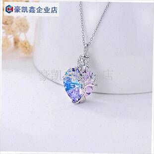 生命树爱心亲人宠物o毛发骨灰头发离世狗纪念饰品项链水晶挂件吊.