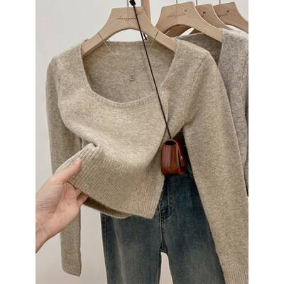 小个子针织毛衣女秋冬季2025新款内搭加绒低领打底衫修身短款上衣