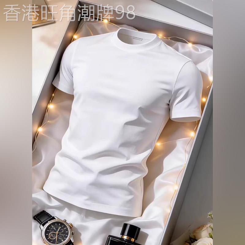 GP极简~slimfit短袖男款夏季重磅匹马棉T恤运动健身显肌肉半截袖