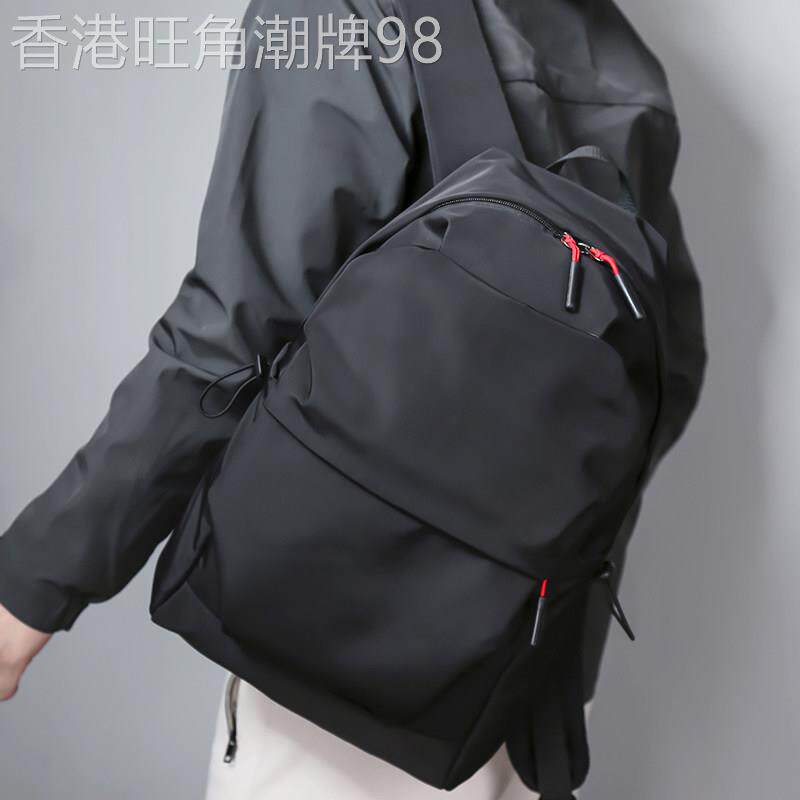 尼龙布双肩包潮牌新款男包纯色休闲揹包户外旅行包大学生电脑书包