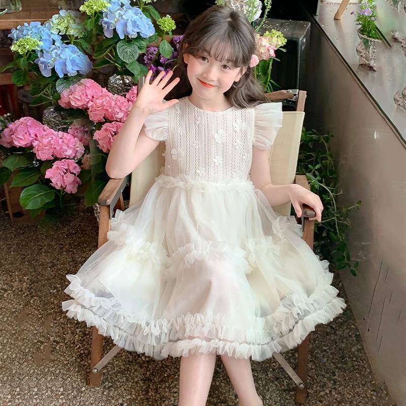 NEXT GJLG 女童连衣裙2025新款儿童公主裙小女孩蛋糕裙夏季网纱裙