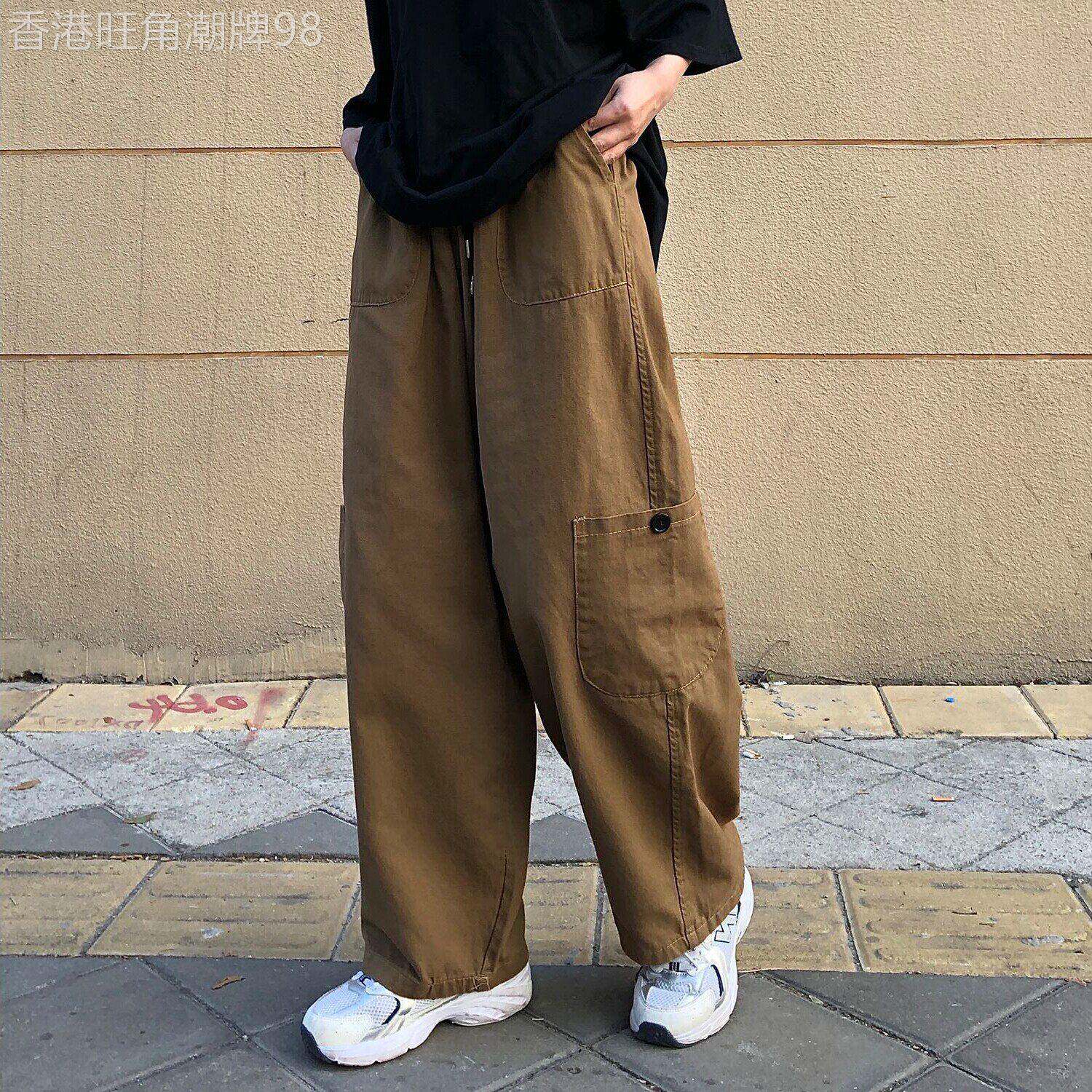 工装阔腿裤女春秋季2026新款大码胖mm日式气质垂感百搭休闲直筒裤
