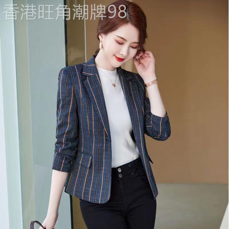 小个子西装外套女短款2025春秋新款英伦风条纹气质休闲小西服上衣