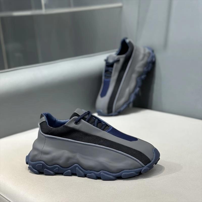 Zongcaileader潮冬季新款低帮皮面舒适加绒韩版系带增高厚底男鞋