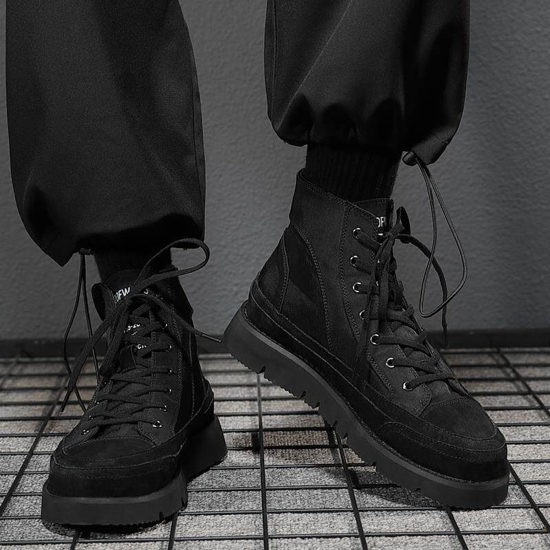 马丁靴男款高帮秋冬加绒保暖棉鞋新款休闲板鞋真皮潮鞋中帮工装靴