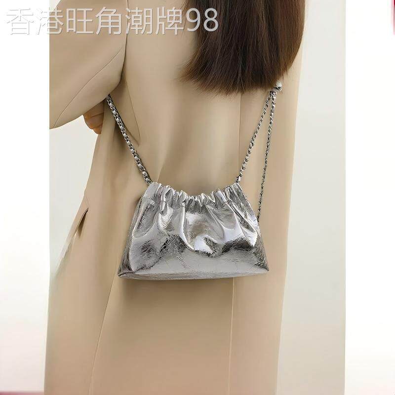 专柜品质！拉炼包包女士夏季链条包银色斜挎包小包生日礼物云朵包